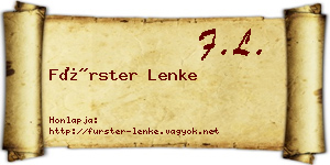 Fürster Lenke névjegykártya